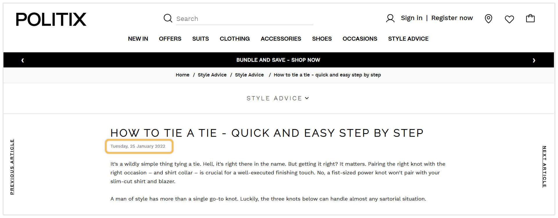 How to tie a tie blog post